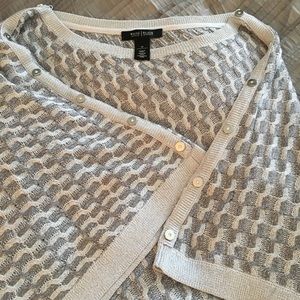 White House Black Market Silver Poncho